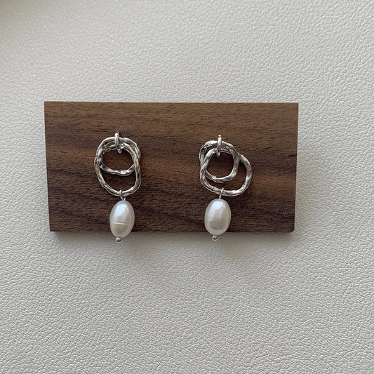 Lune Douce - Sterling Silver Double Circle Studs