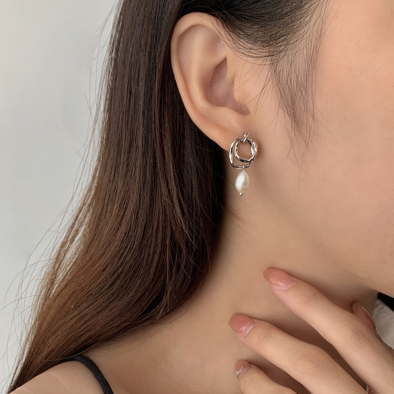 Lune Douce - Sterling Silver Double Circle Studs
