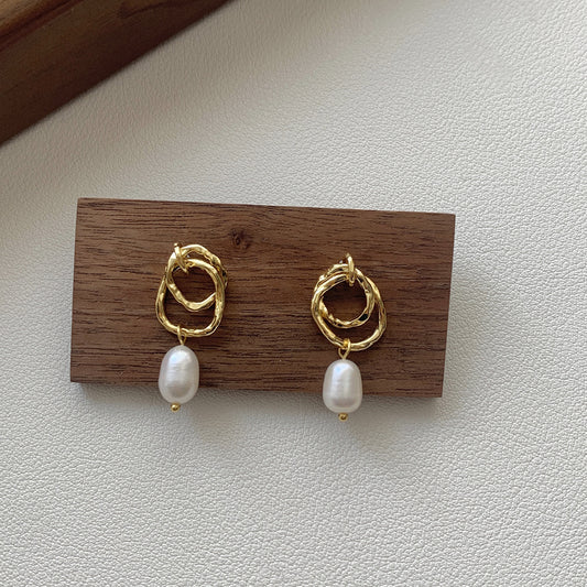Lune Douce - Sterling Silver Double Circle Studs
