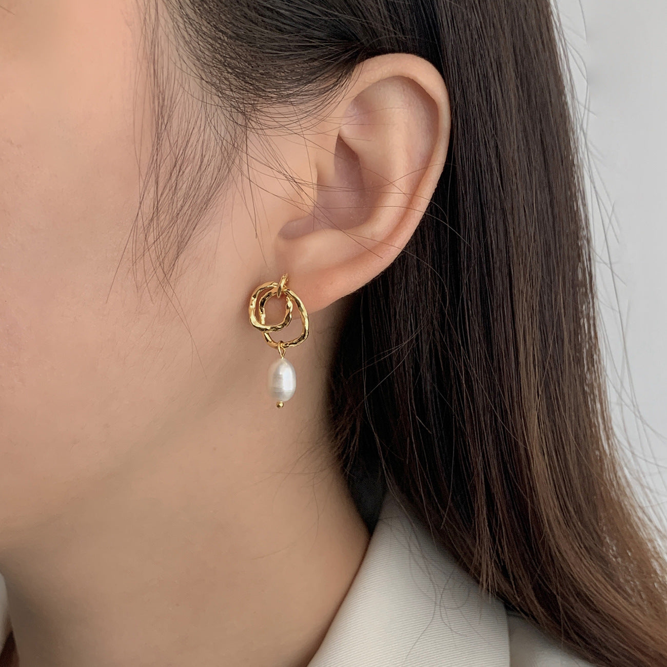 Lune Douce - Sterling Silver Double Circle Studs
